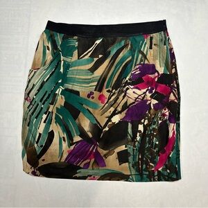 Ann Taylor Tropical Print retro silk blend skirt women’s 10